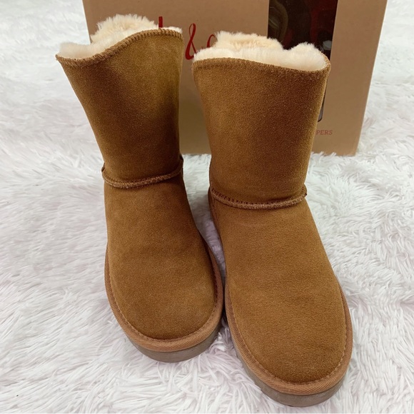 Style & ConTeenyy Winter suede Booties in chestnut suede upper faux fur lining - Picture 3 of 8